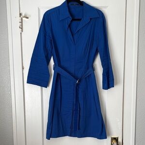 Boss Blue Belted Shirt Dress